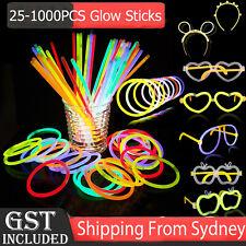 100-1000x Colour Mixed Glow Sticks Party Glowsticks Bracelets Light No Flame AU