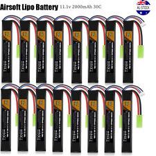 11.1V 2000mAh Airsoft LiPo Battery 30C Rechargeable with Mini Tamiya Connector
