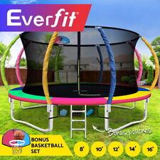 Everfit 8/10/12/14/16FT Trampoline Round Trampolines Basketball set Safety Net