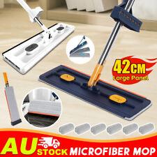 Large Flat Mop 360°Rotating Magic Self Wringing Mop+6 Pads Fast Floor Cleaning
